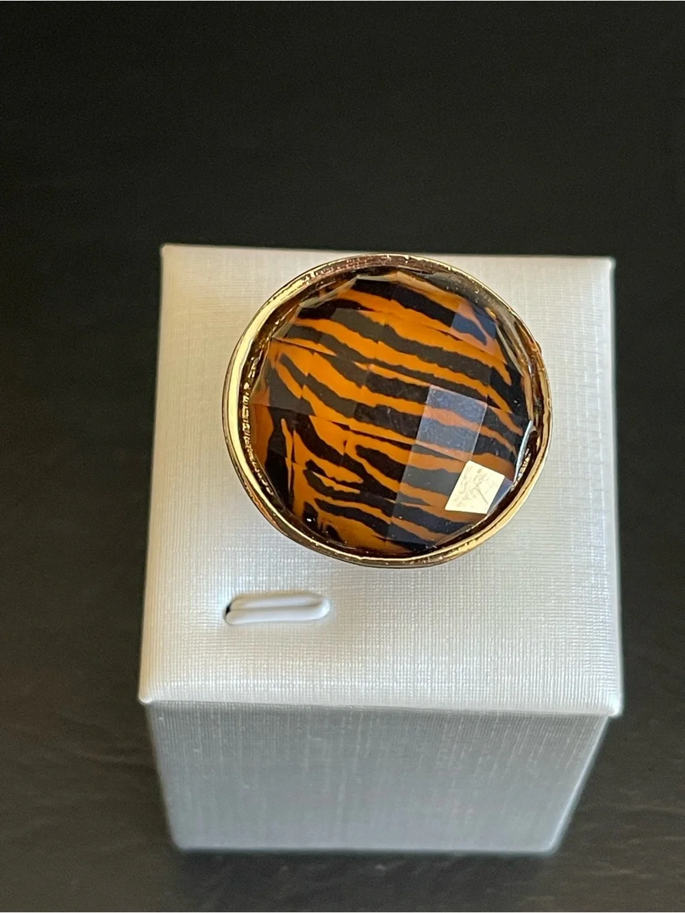 Tiger stripe Dome Statement Ring.